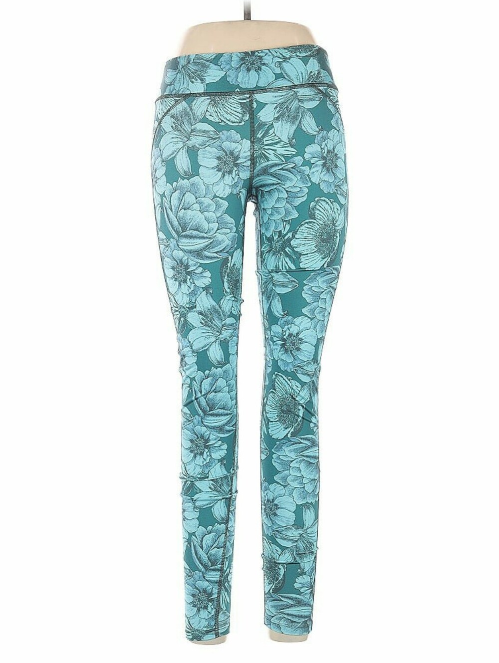 Maaji Dreamy Harbor Active Pants Leggings Teal Floral Size Large